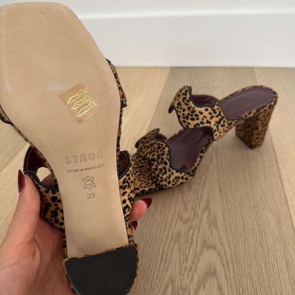 Staud Pony-style calfskin heeled sandal - Picture 4 of 5